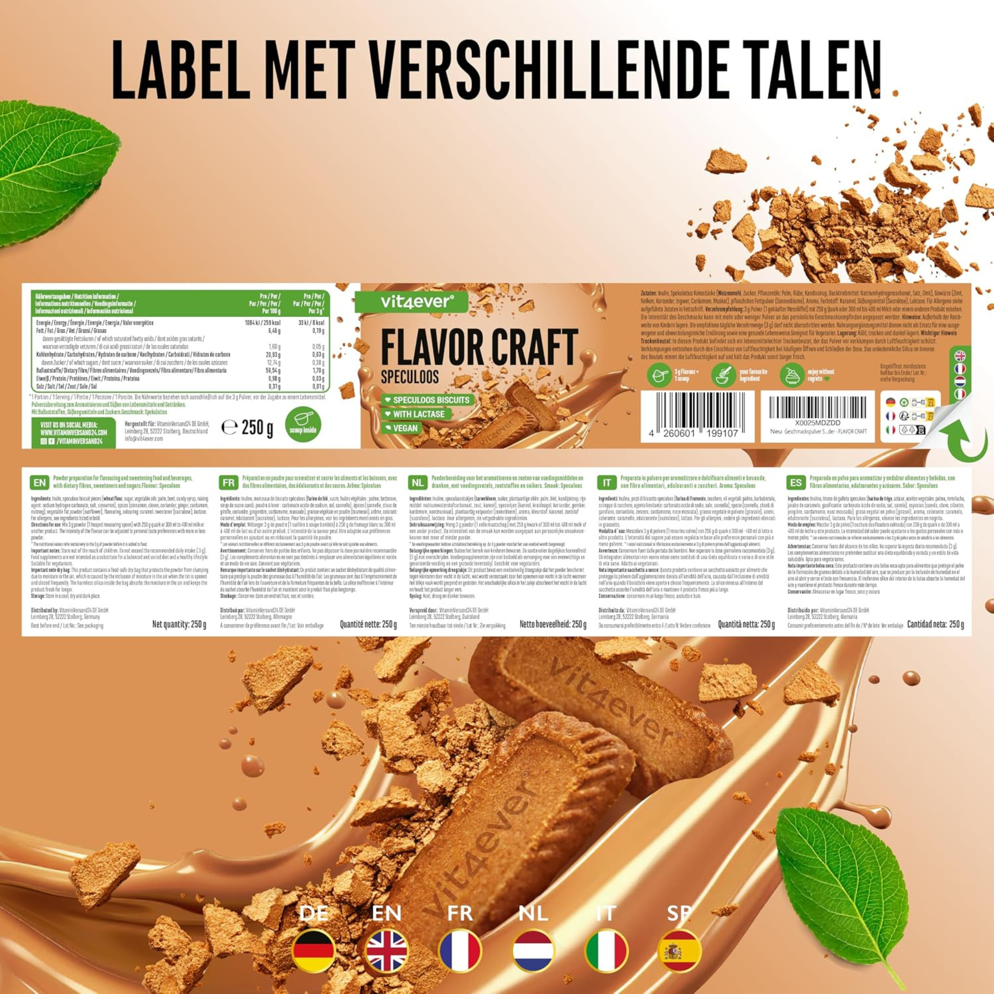 Flavor Craft Speculaas Smaakpoeder | 250g | Vit4ever