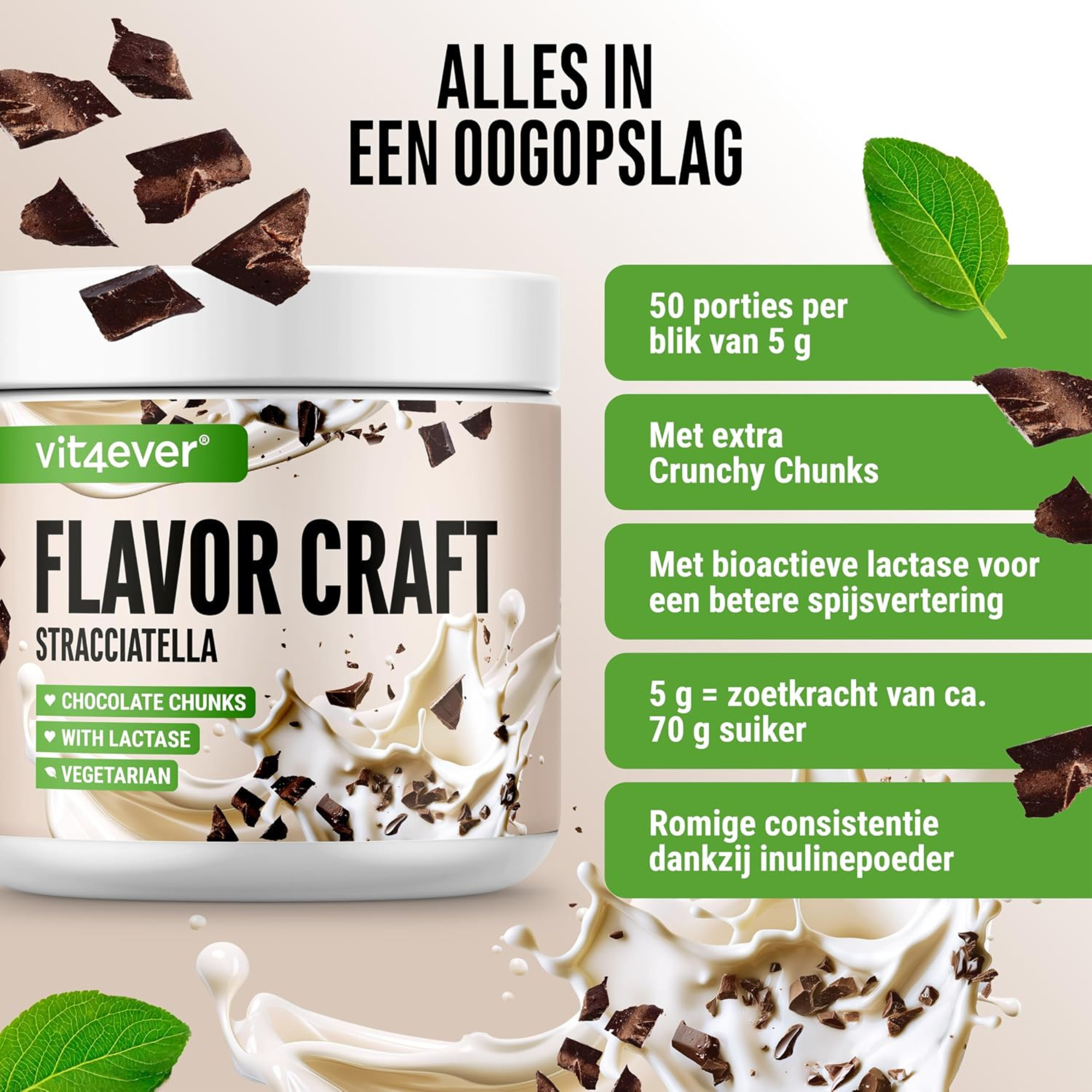 Flavor Craft Stracciatella Smaakpoeder | 250g | Vit4ever