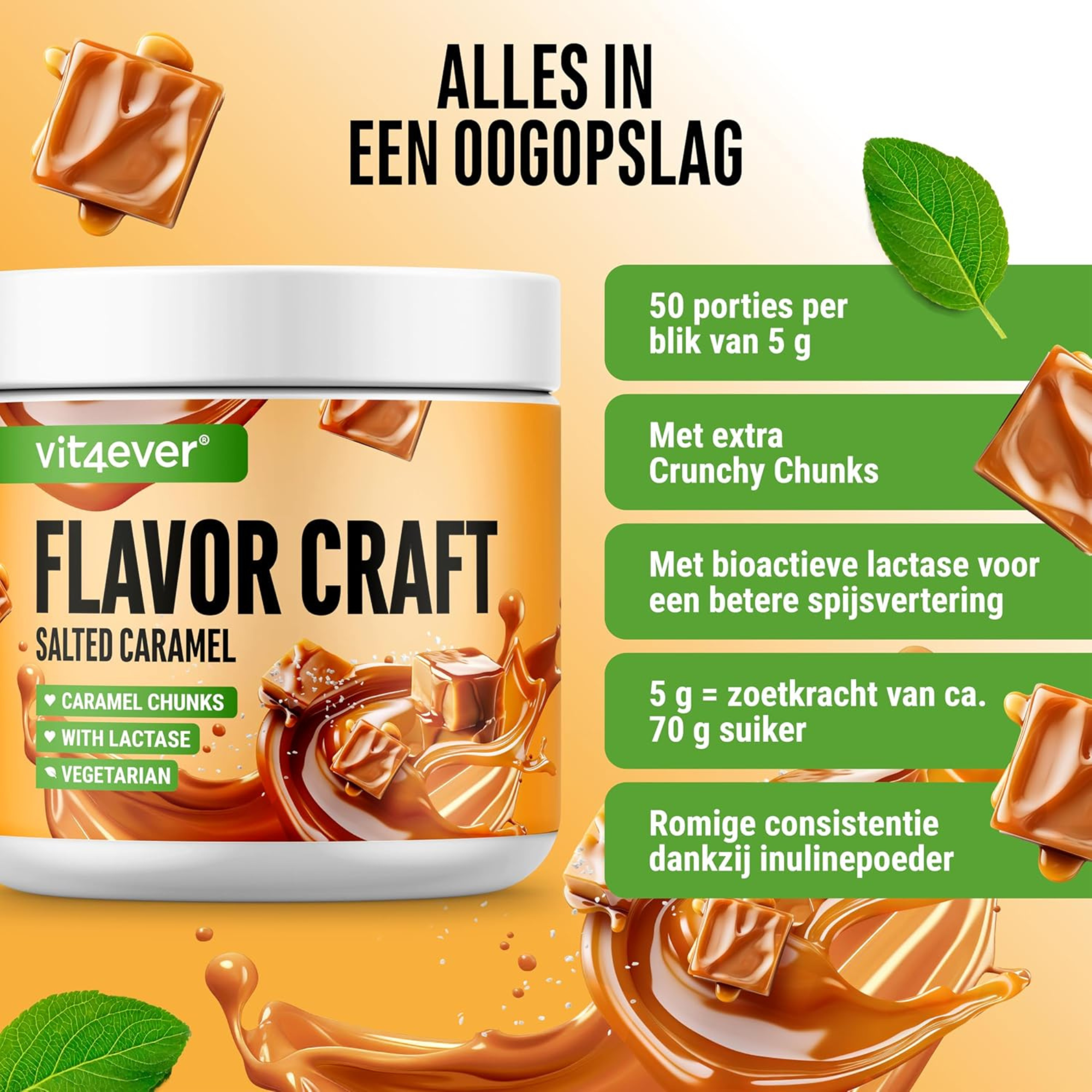 Flavor Craft Gezouten karamel Smaakpoeder | 250g | Vit4ever