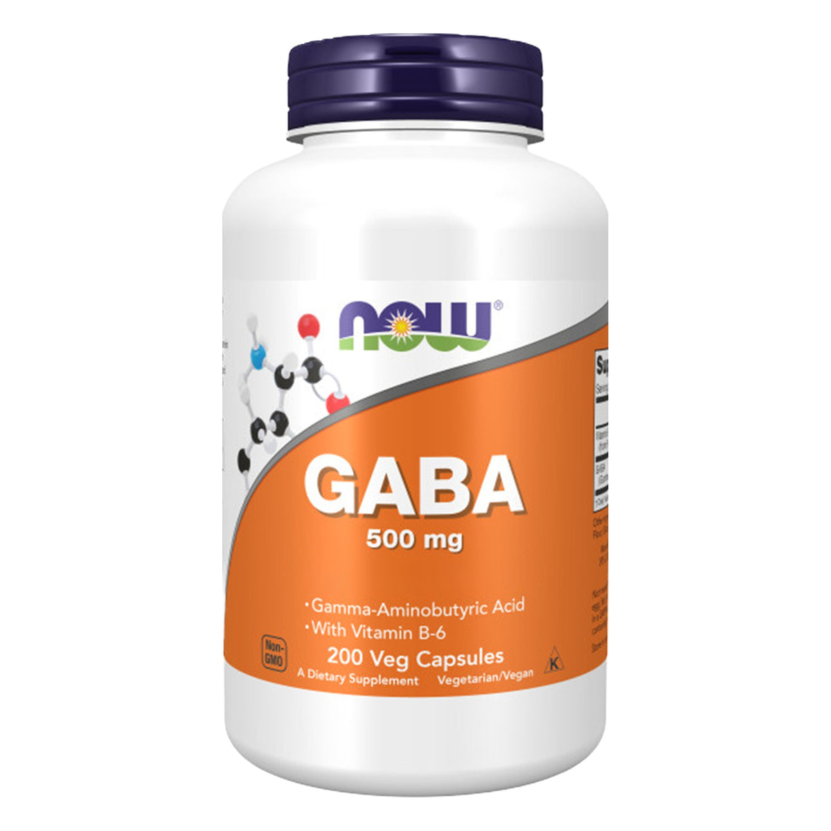 GABA 500mg met Vitamine B6 | 200 Capsules | NOW Foods