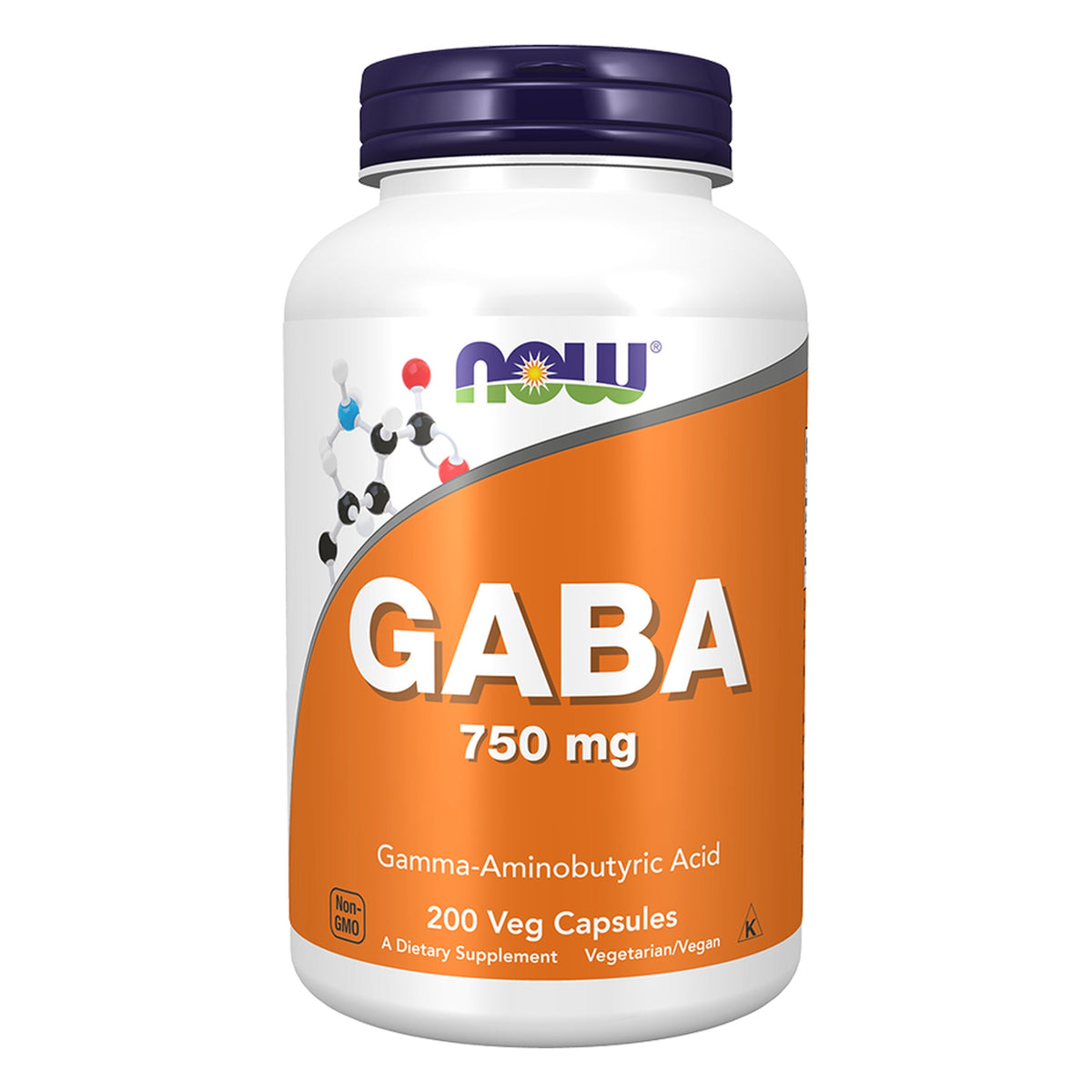GABA 750mg | 200 Capsules | NOW Foods
