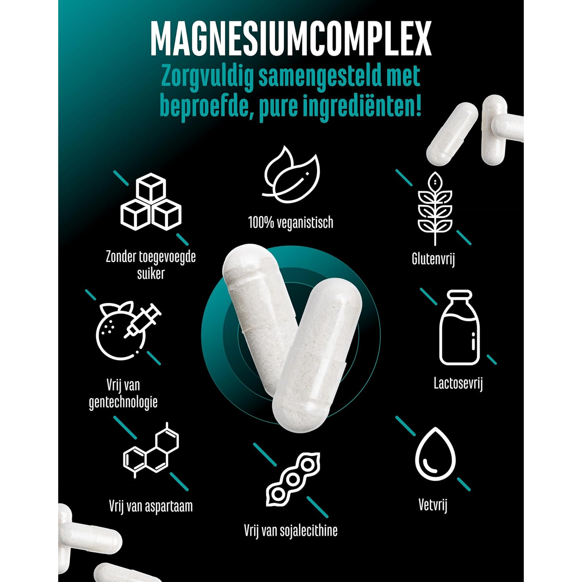 Magnesium Complex 100 procent veganistisch glutenvrij en lactosevrij