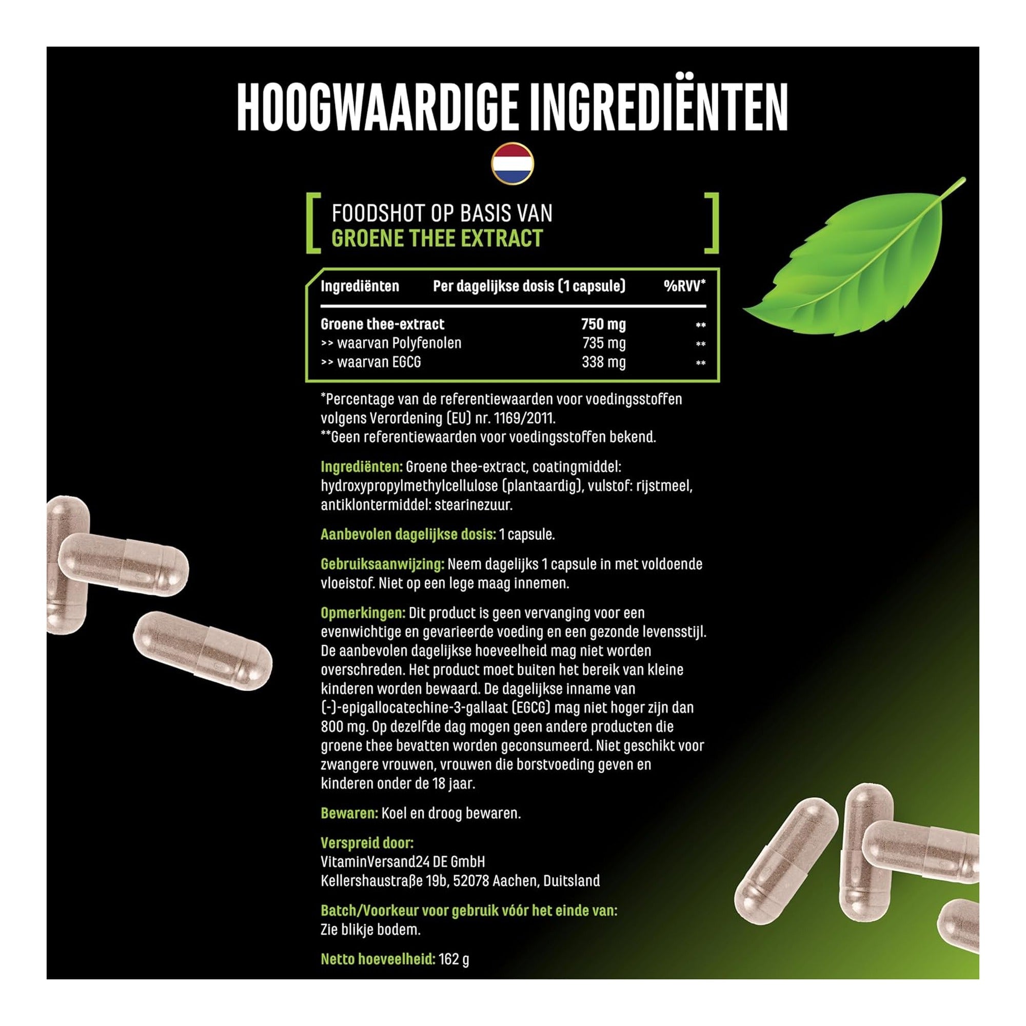 GEN Green Tea Extract voedingswaarden tabel