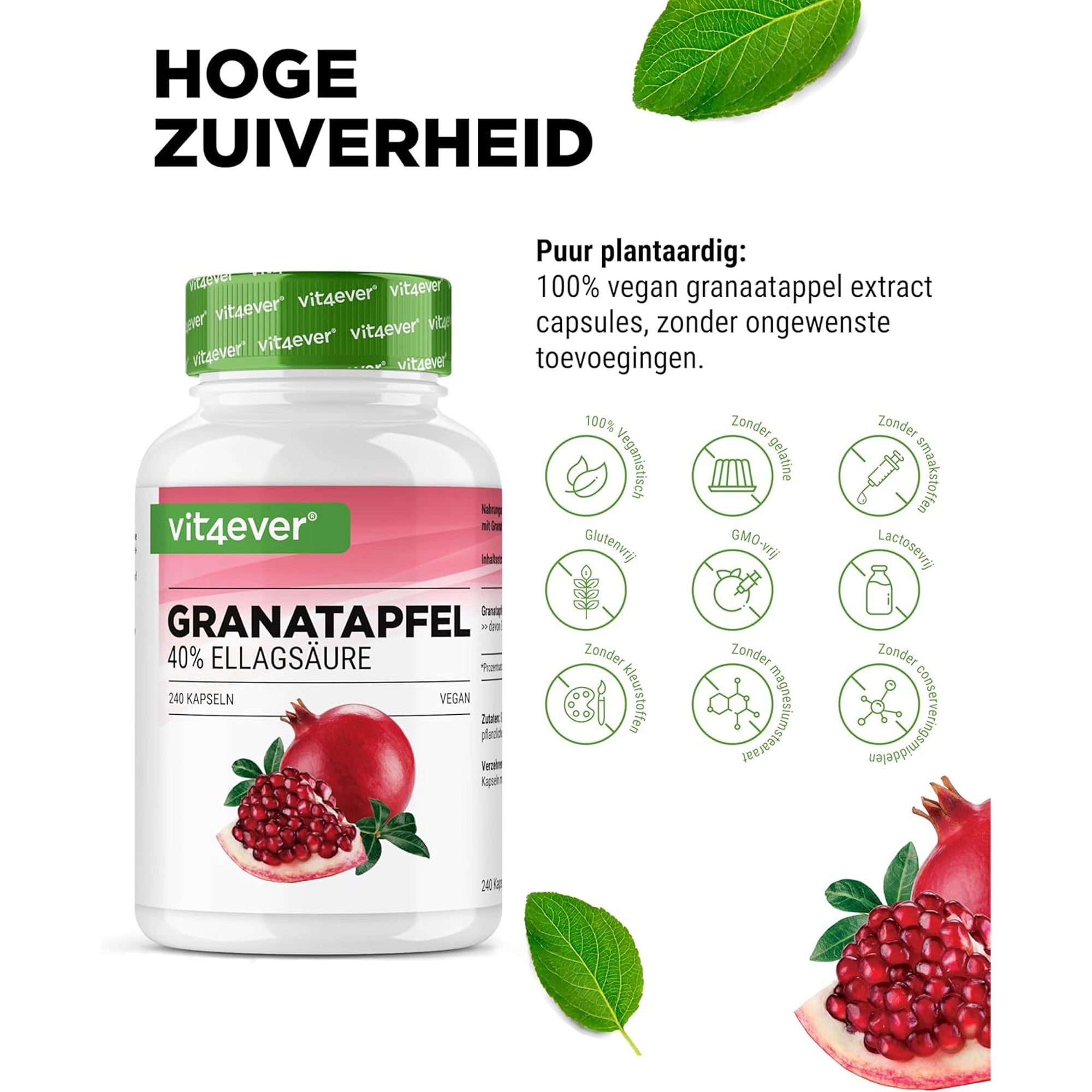 Antioxidant voordelen van granaatappelextract met 40% ellaginezuur