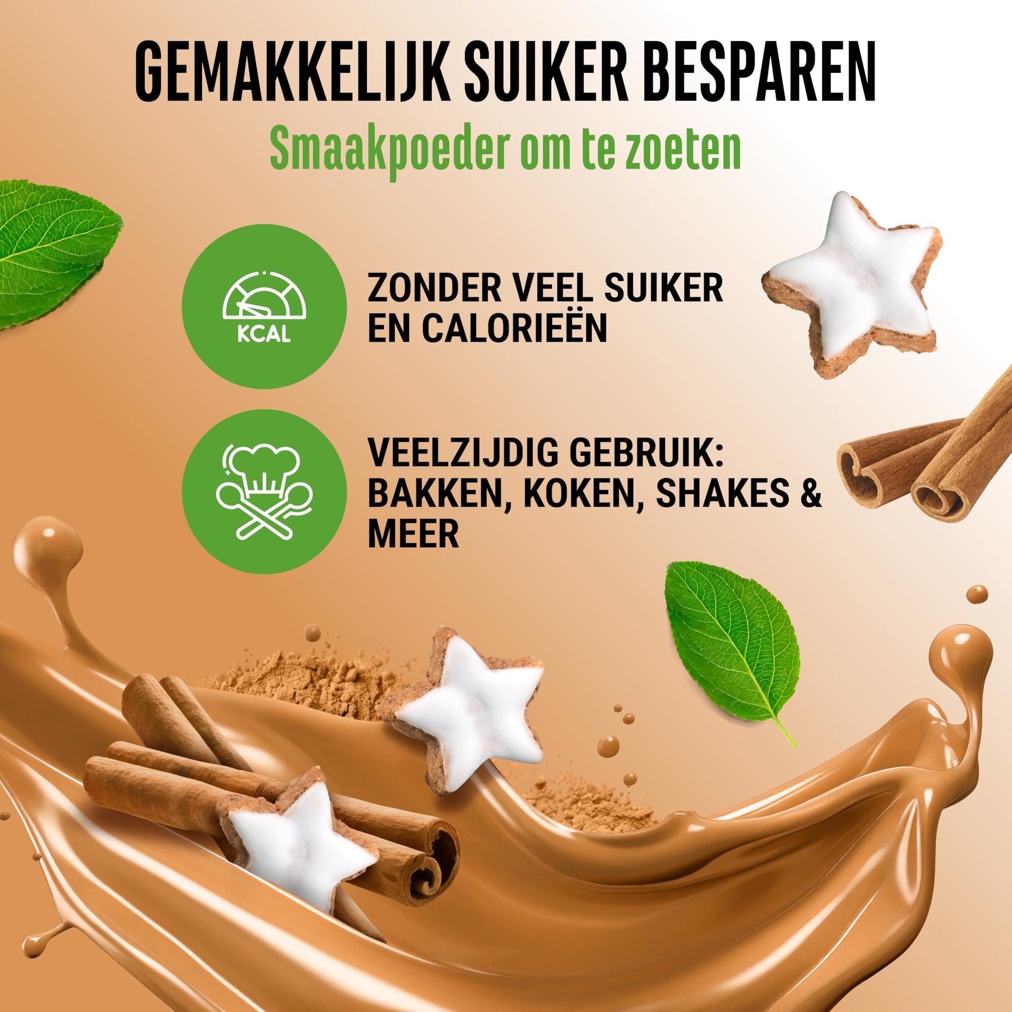 Vit4ever Flavor Craft Kaneelster smaakpoeder om voeding en dranken te zoeten