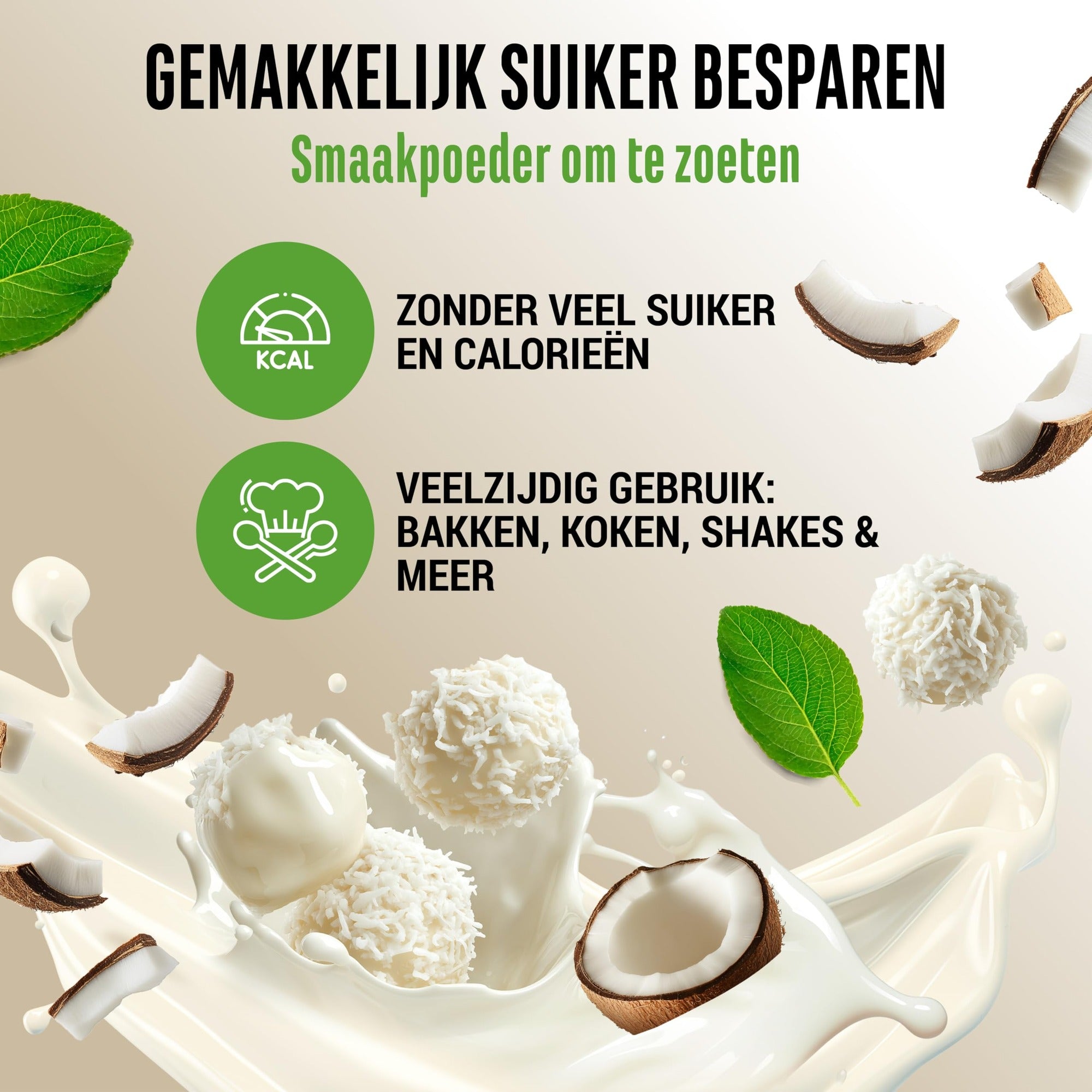 Vit4ever Flavor Craft Kokosdroom smaakpoeder om voeding en dranken te zoeten