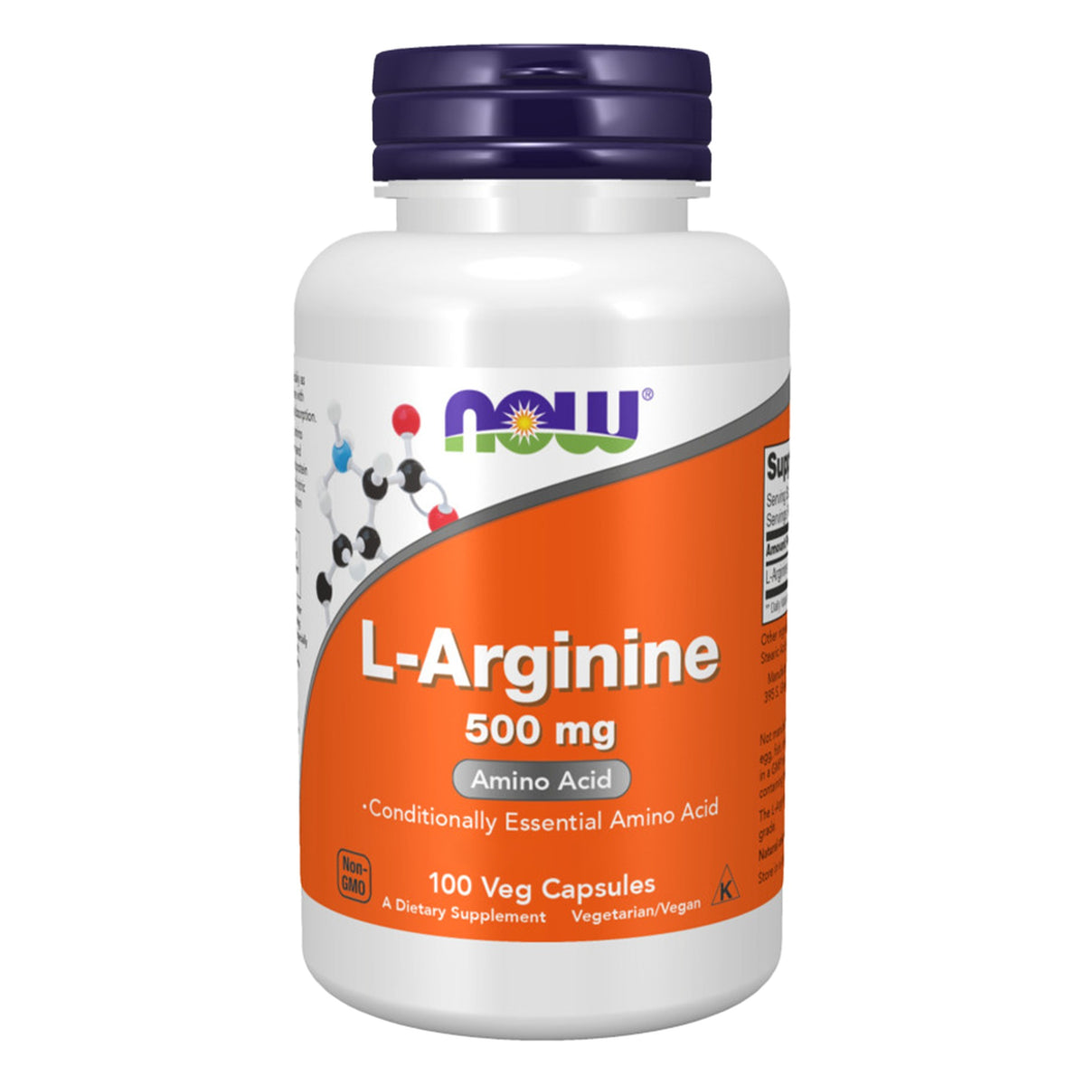L-Arginine 500mg | 100 Capsules | NOW Foods
