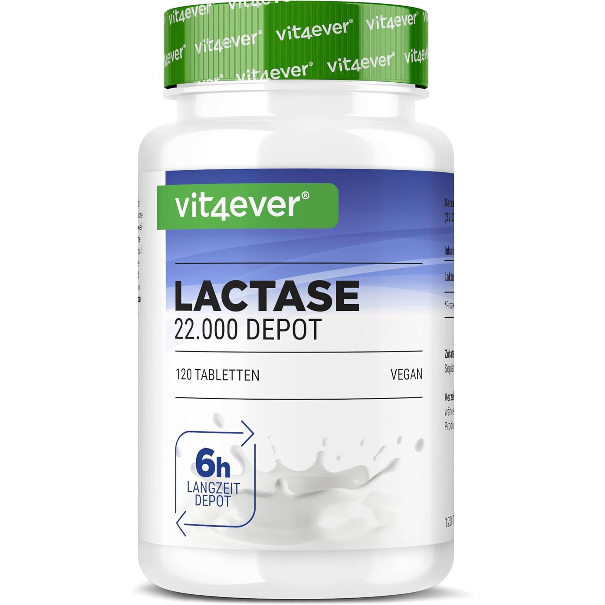 Vit4ever Lactase 22.000 FCC Depot 120 tabletten - voedingssupplement | kopen in Nederland en België #Inhoud_120 tabletten