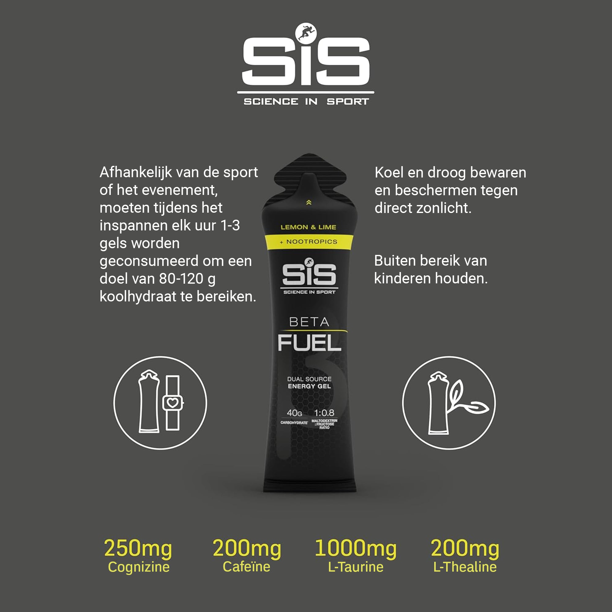 SiS Beta Fuel Gels + Nootropics | Lemon & Lime