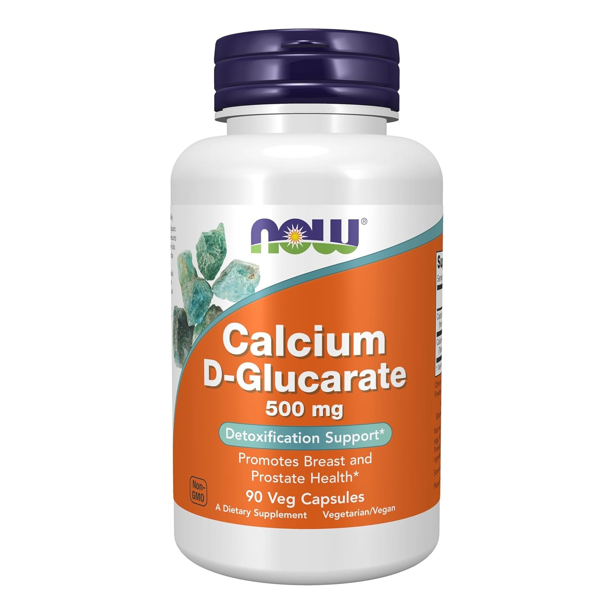 Calcium D-Glucarate 500mg Now Foods 90 vegetarische capsules potje voorkant