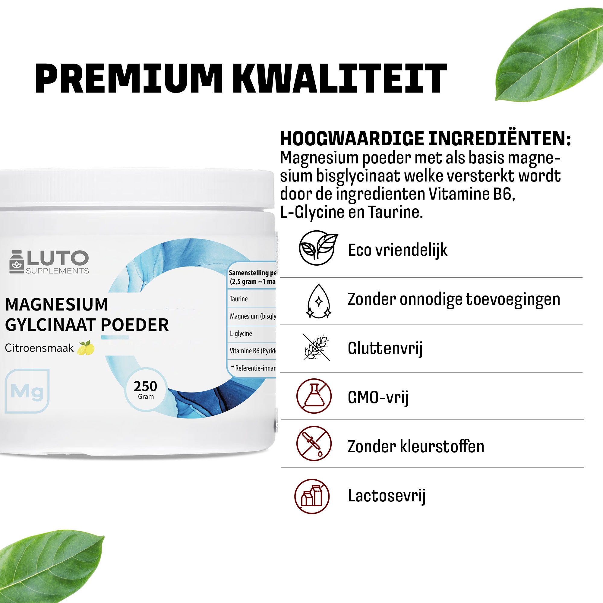 Magnesium Glycinate poeder | LUTO Supplements