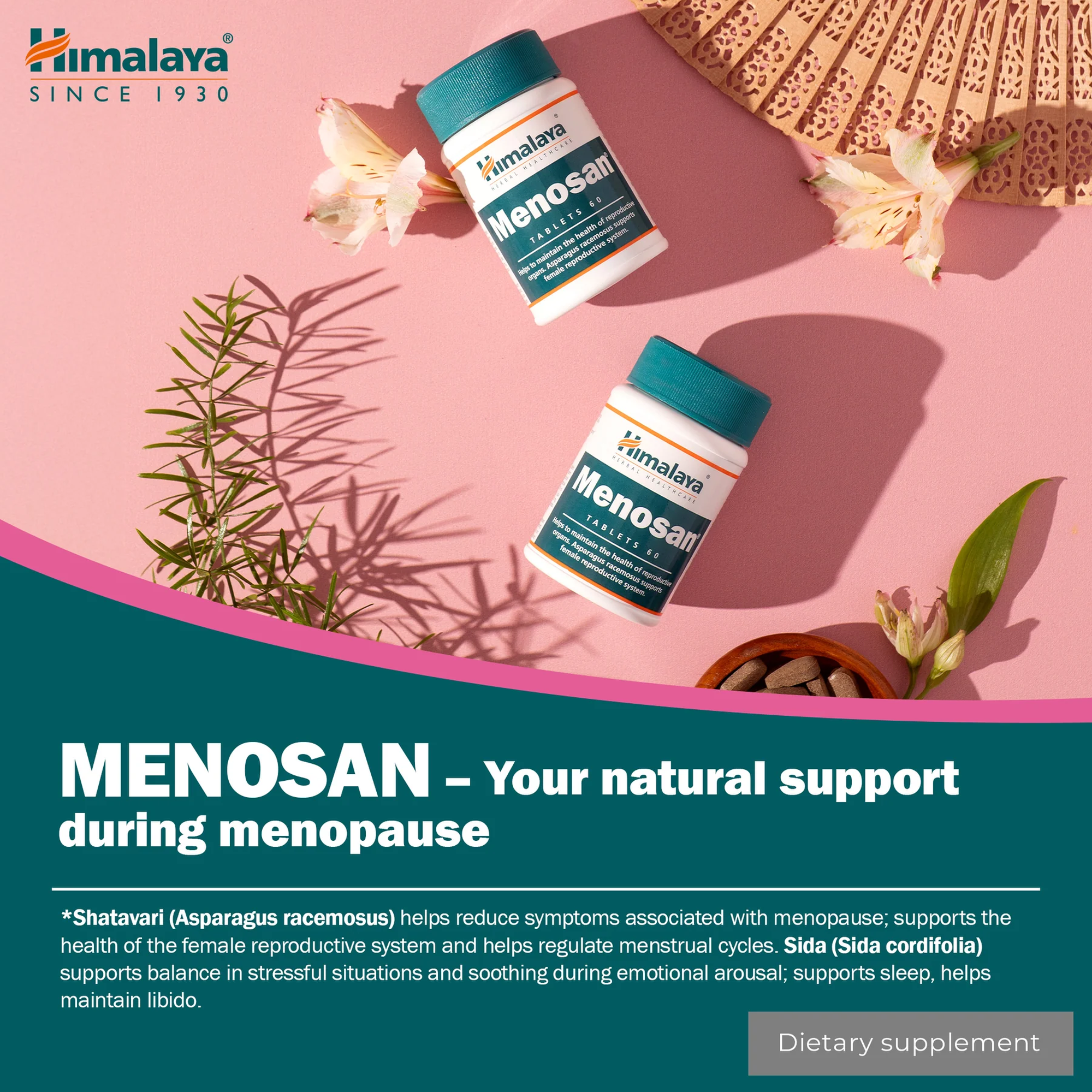 Himalaya Menosan twee potten met shatavari-wortel