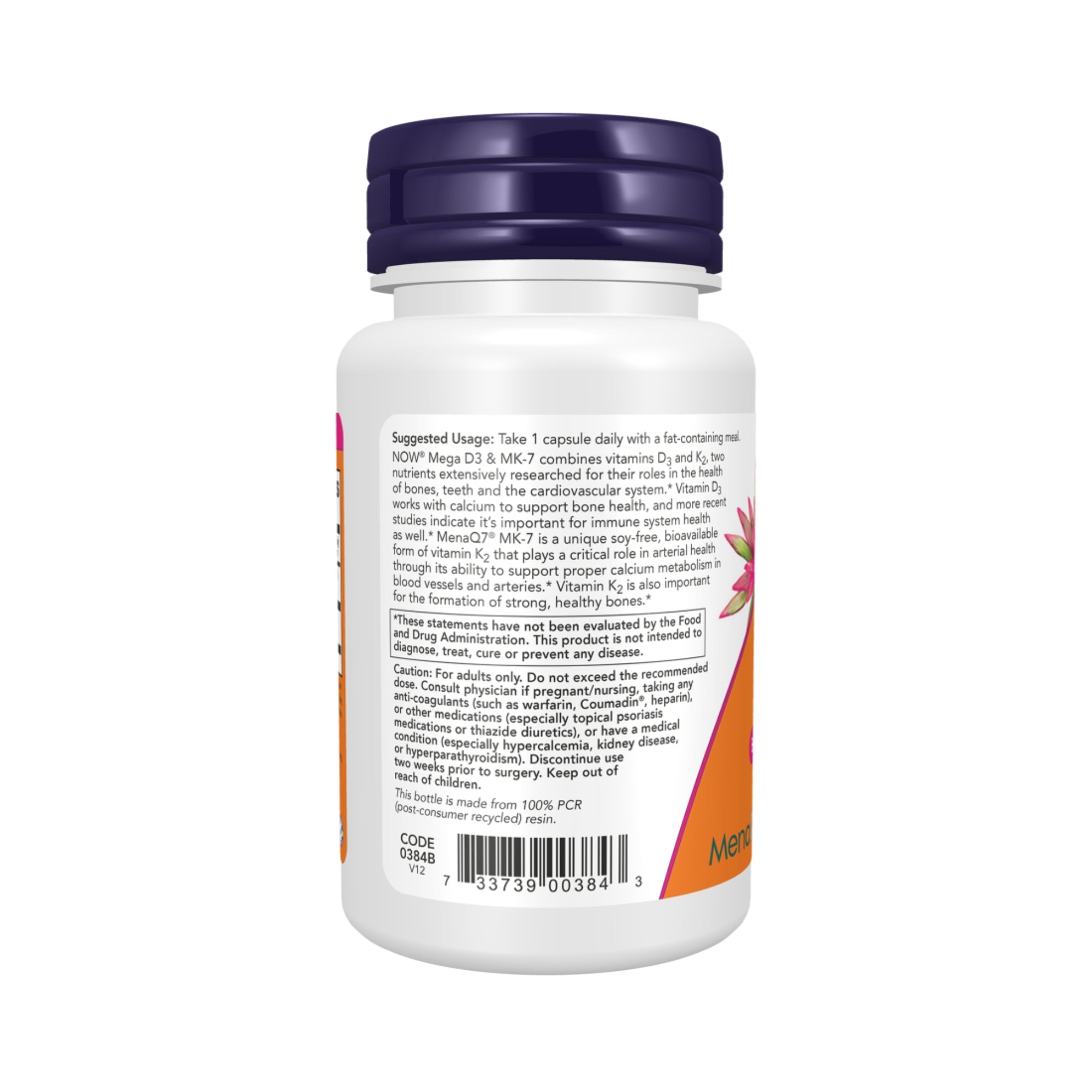 Mega D-3 &amp; MK-7 | 60 Kapseln | NOW Foods