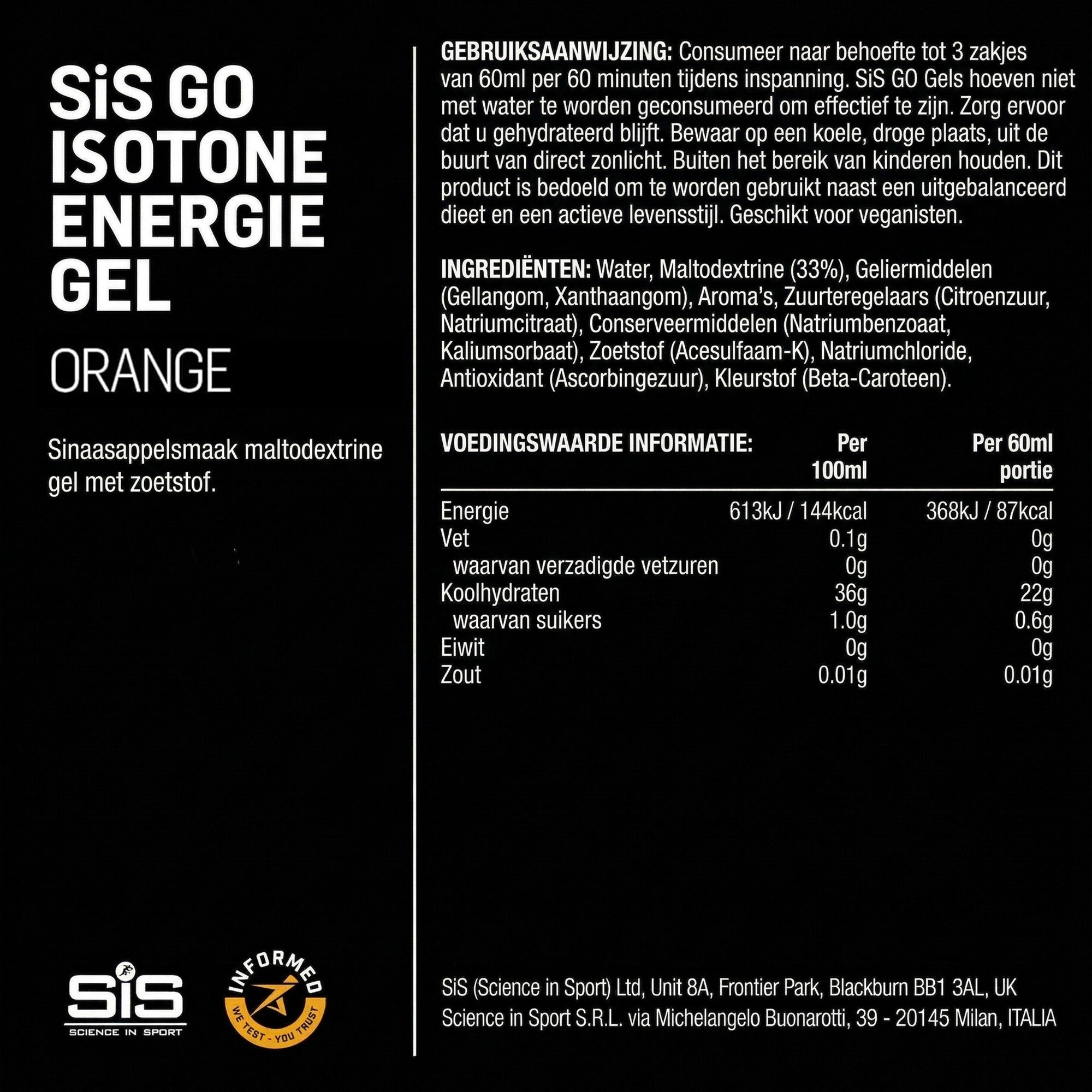 SiS Go Isotonic Energy Gel | Orange