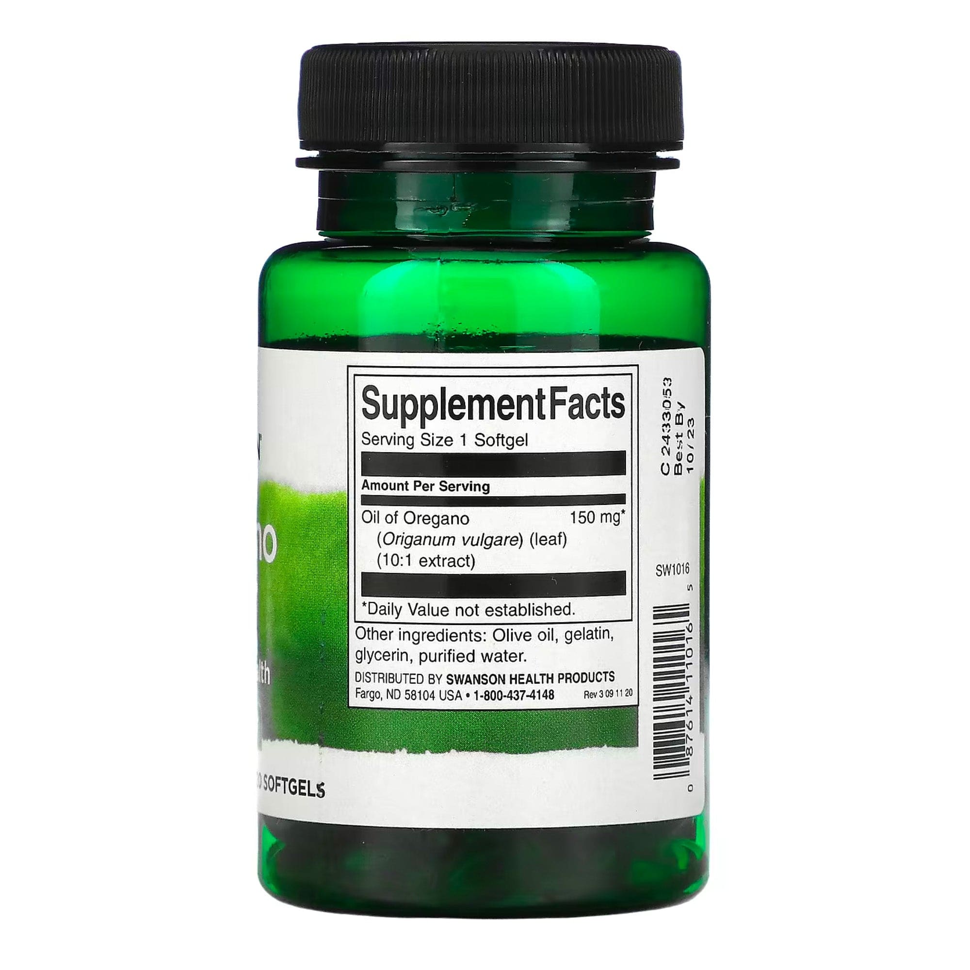Oregano-olie Extract 10:1 (Origanum vulgare) 150mg | 120 softgels | Swanson
