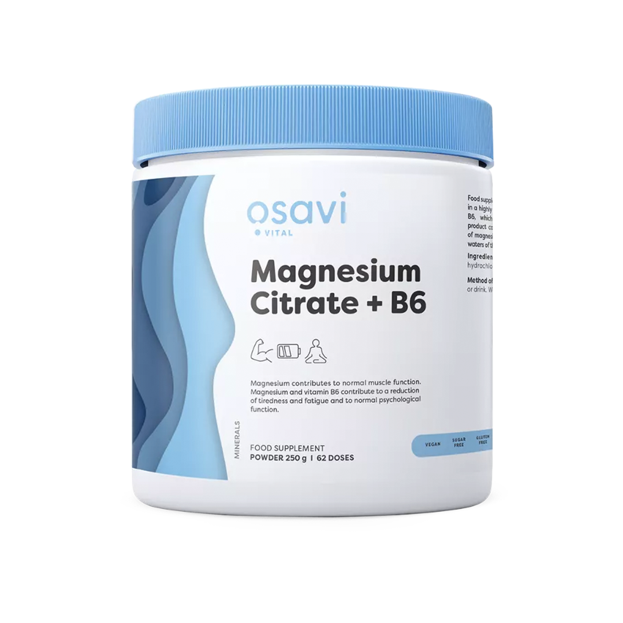 Osavi magnesium citraat poeder met vitamine b6