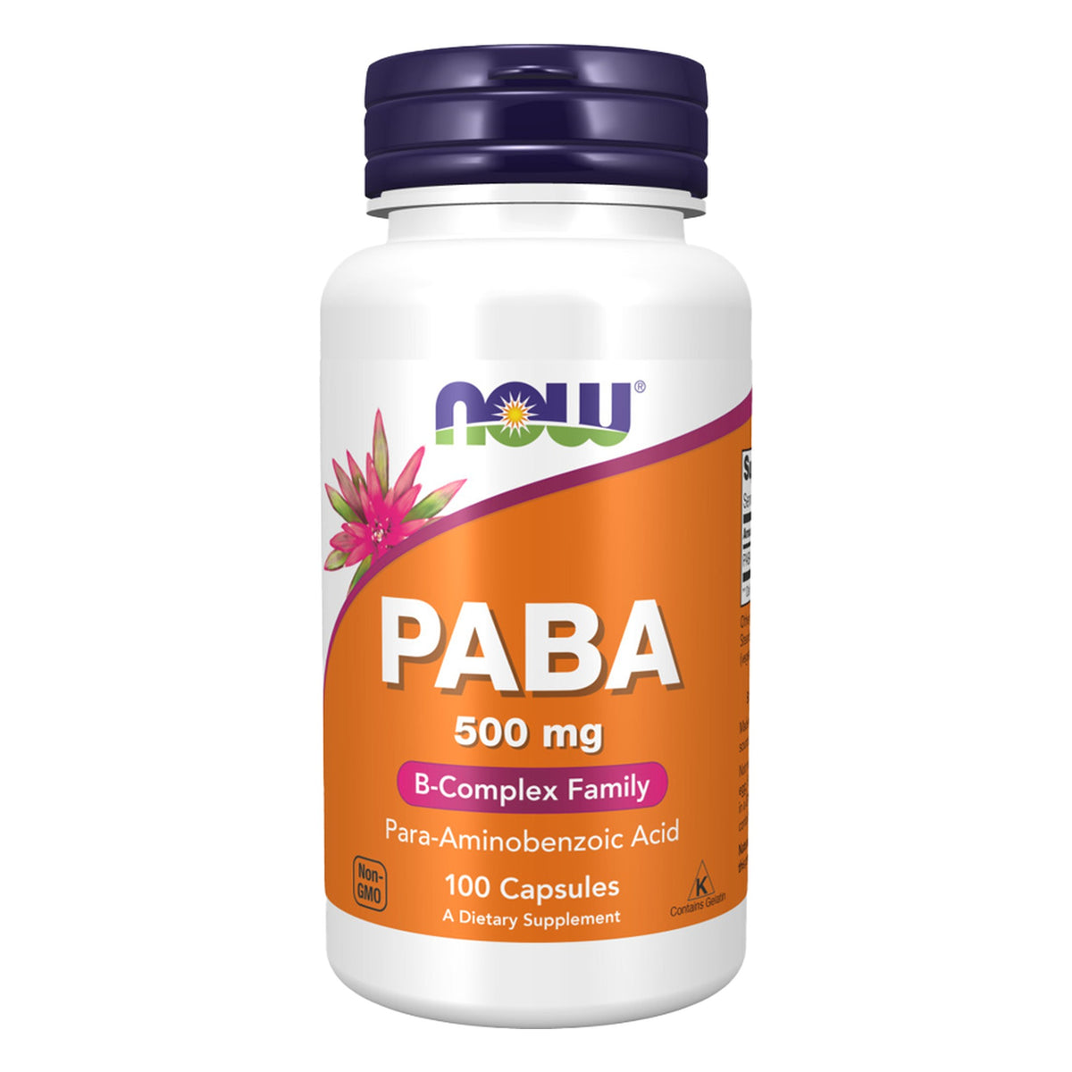 PABA 500mg | 100 Capsules | NOW Foods