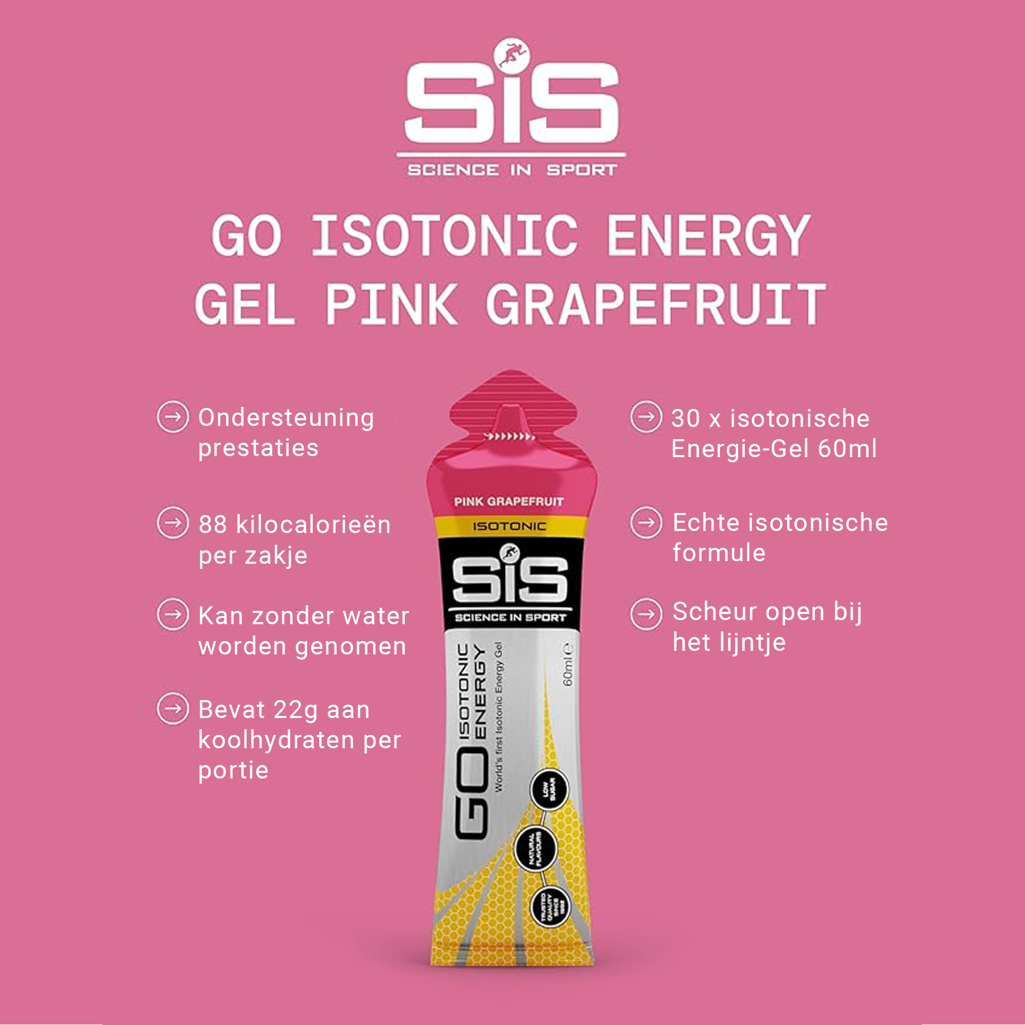 SiS Go Isotonic Energy Gel | Pink grapefruit