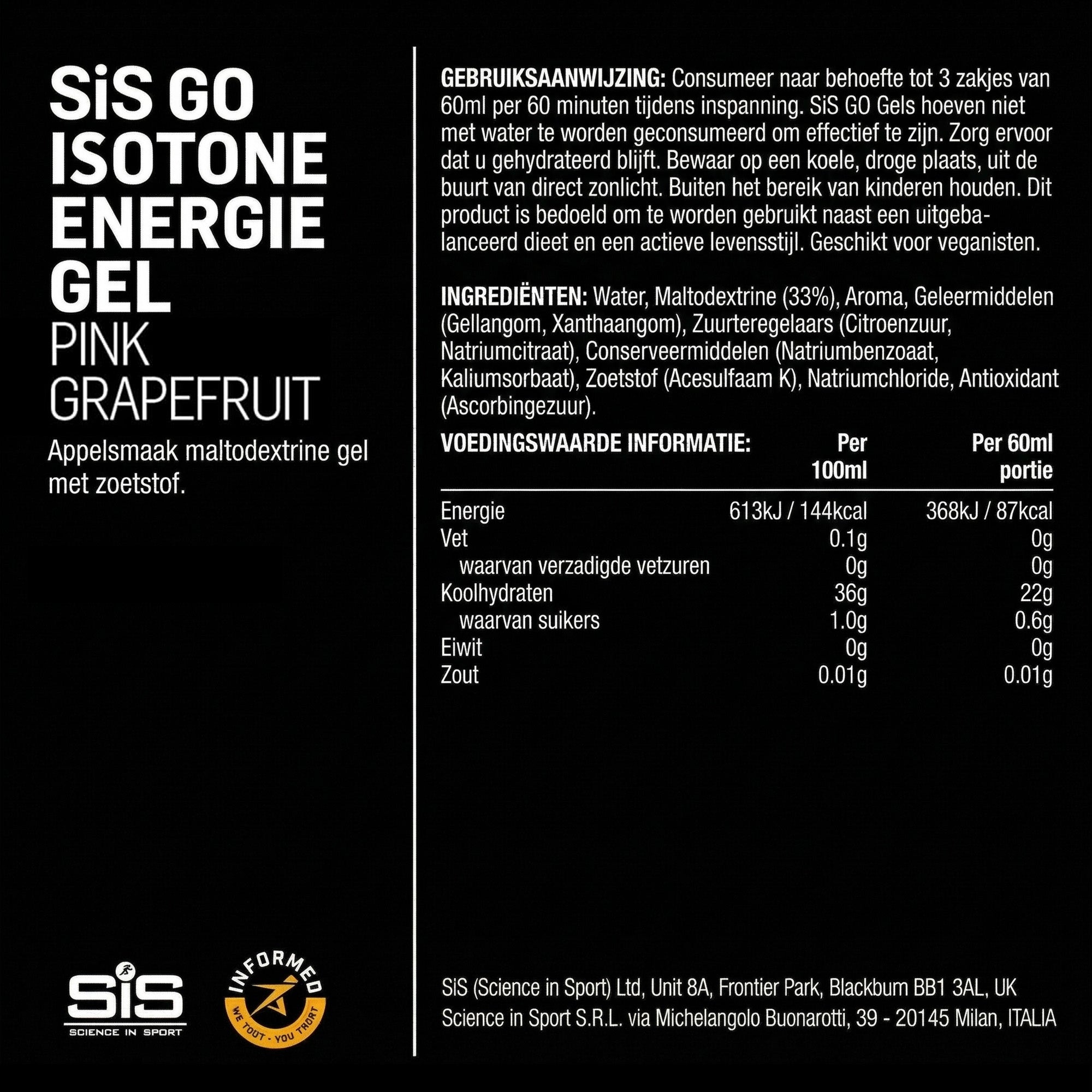 SiS Go Isotonic Energy Gel | Pink grapefruit