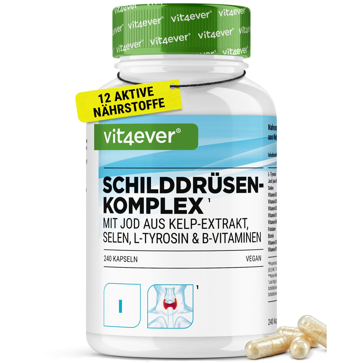 Vit4ever Schildklier Complex, 240 vegan capsules met jodium en selenium | kopen in Nederland en België