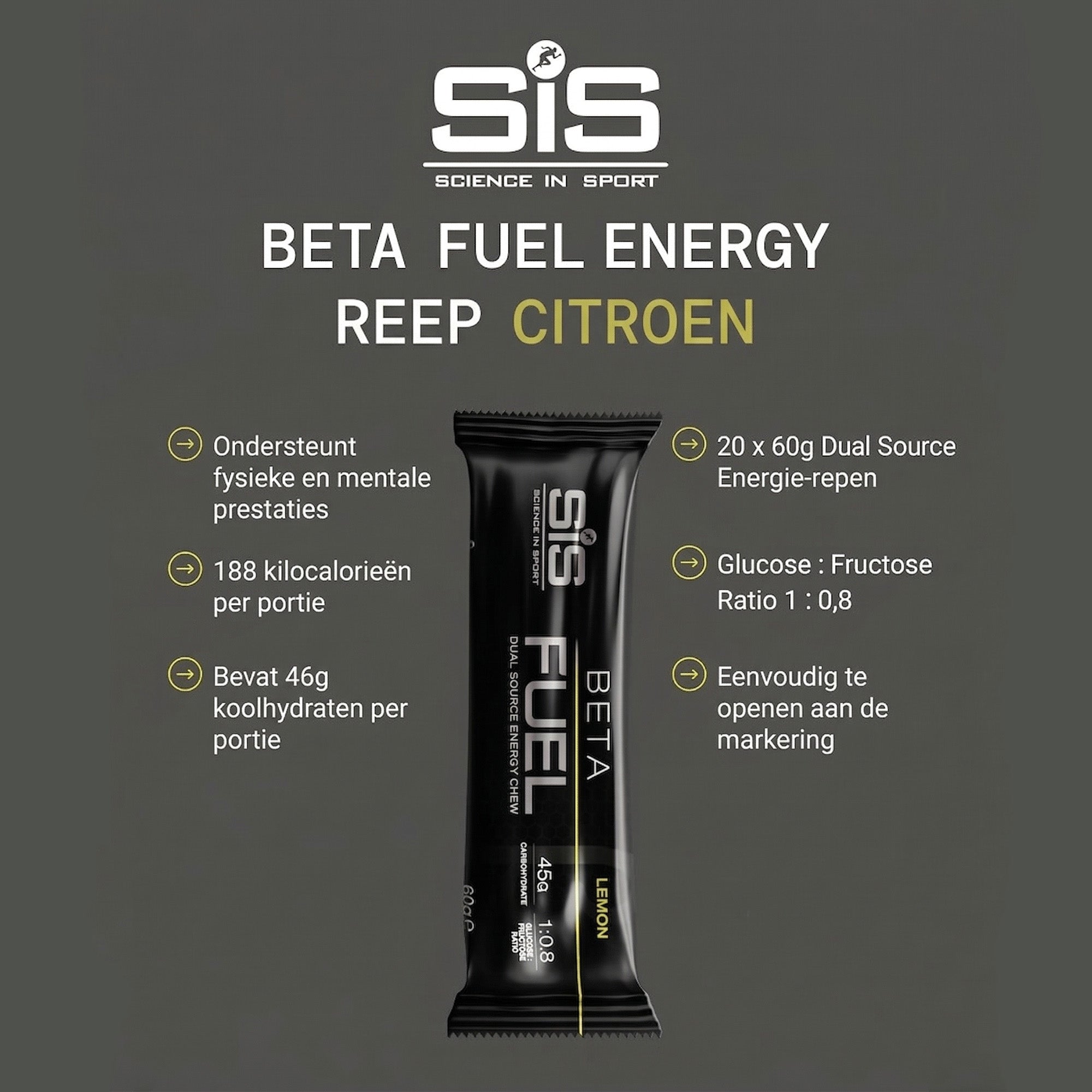 SiS Beta Fuel Energy Chew Bar | Lemon