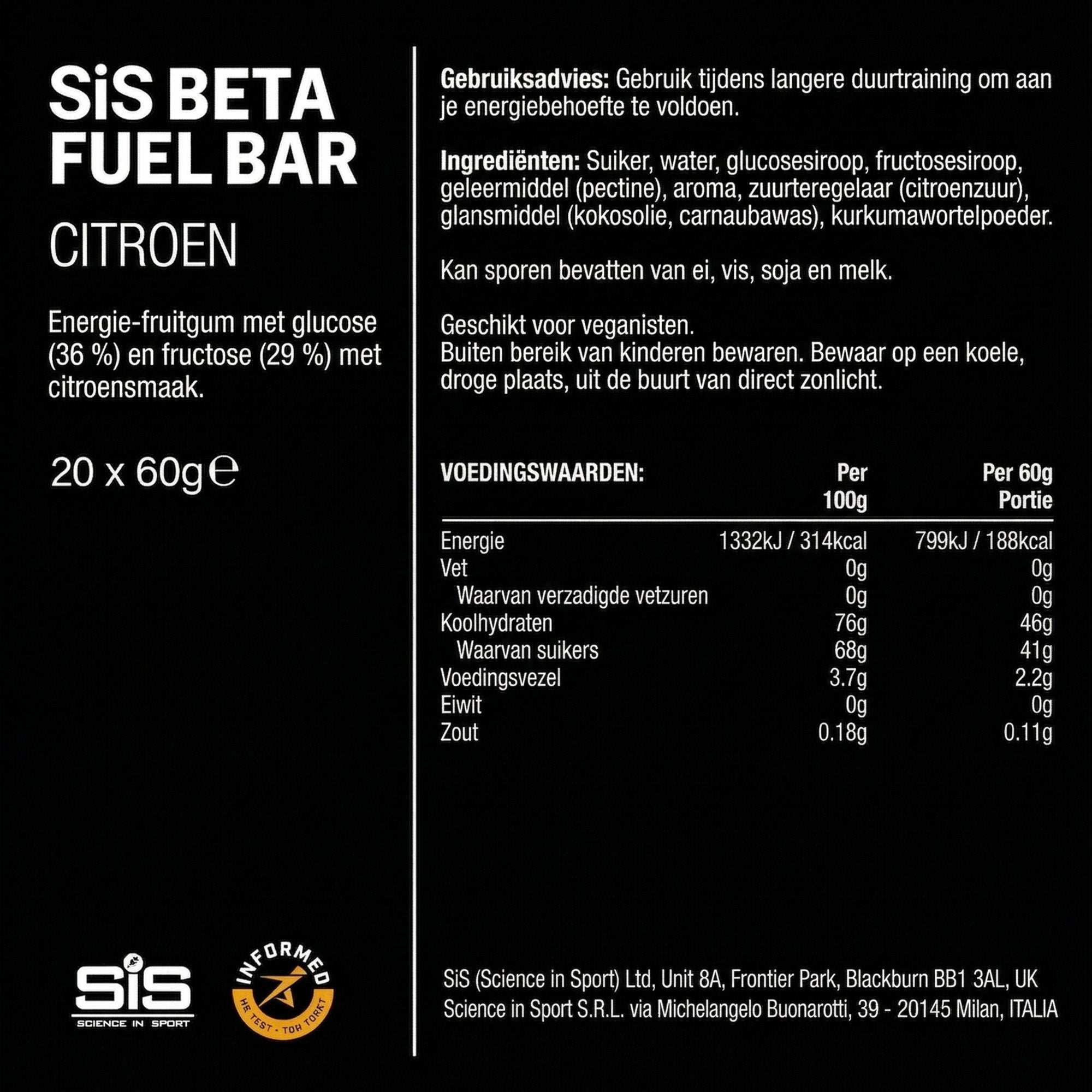 SiS Beta Fuel Energy Chew Bar 60 gram - Mixpack