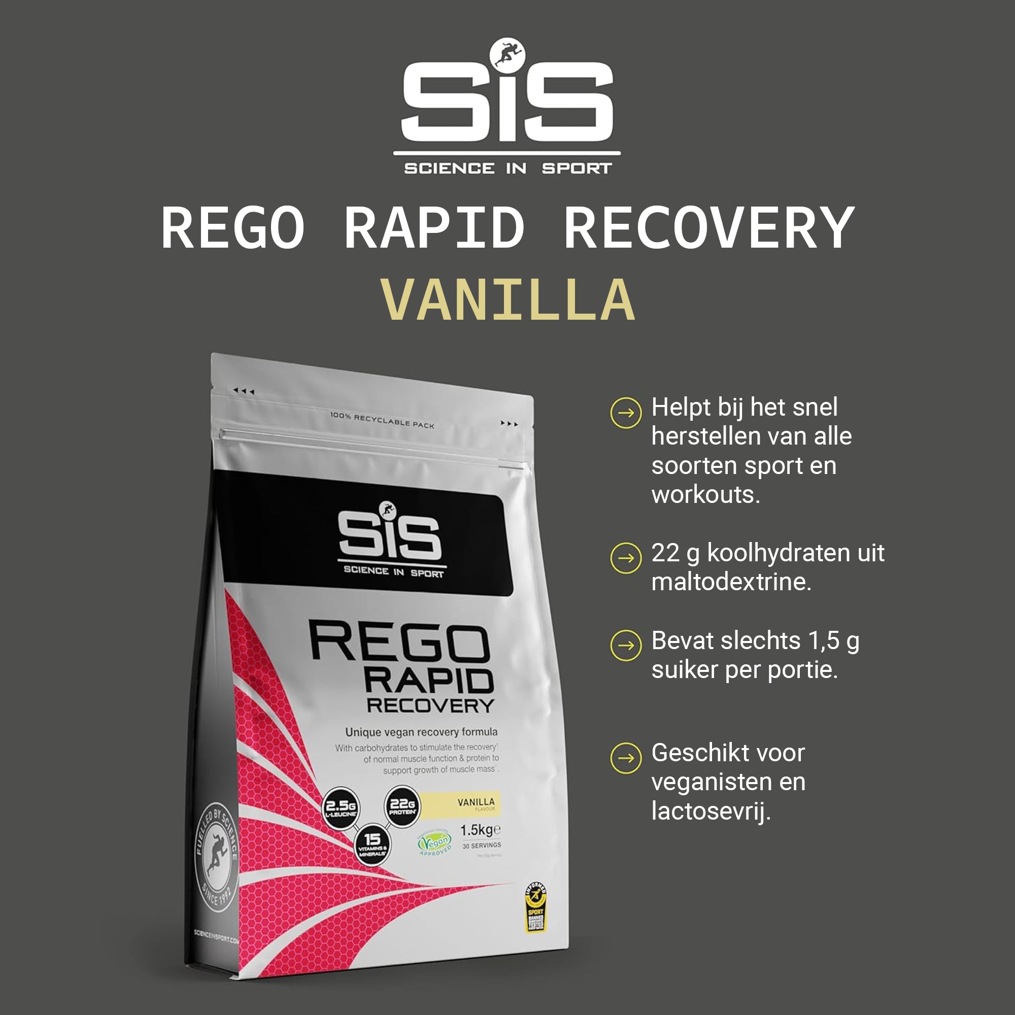 SiS REGO Rapid Recovery Drink Vanille - productverpakking grootverpakking #Inhoud_1500g