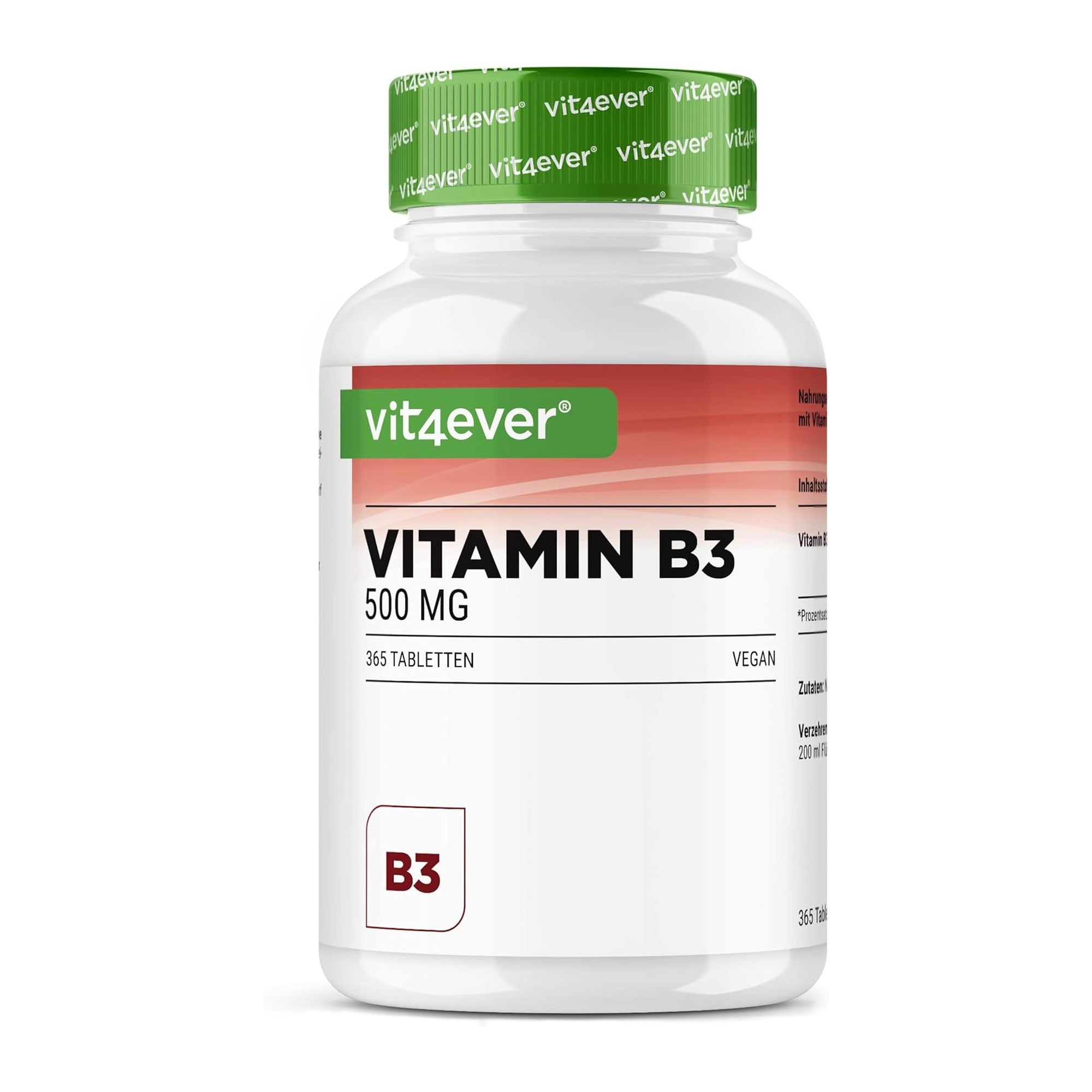 Vitamine B3 500mg 365 tabletten Vit4ever