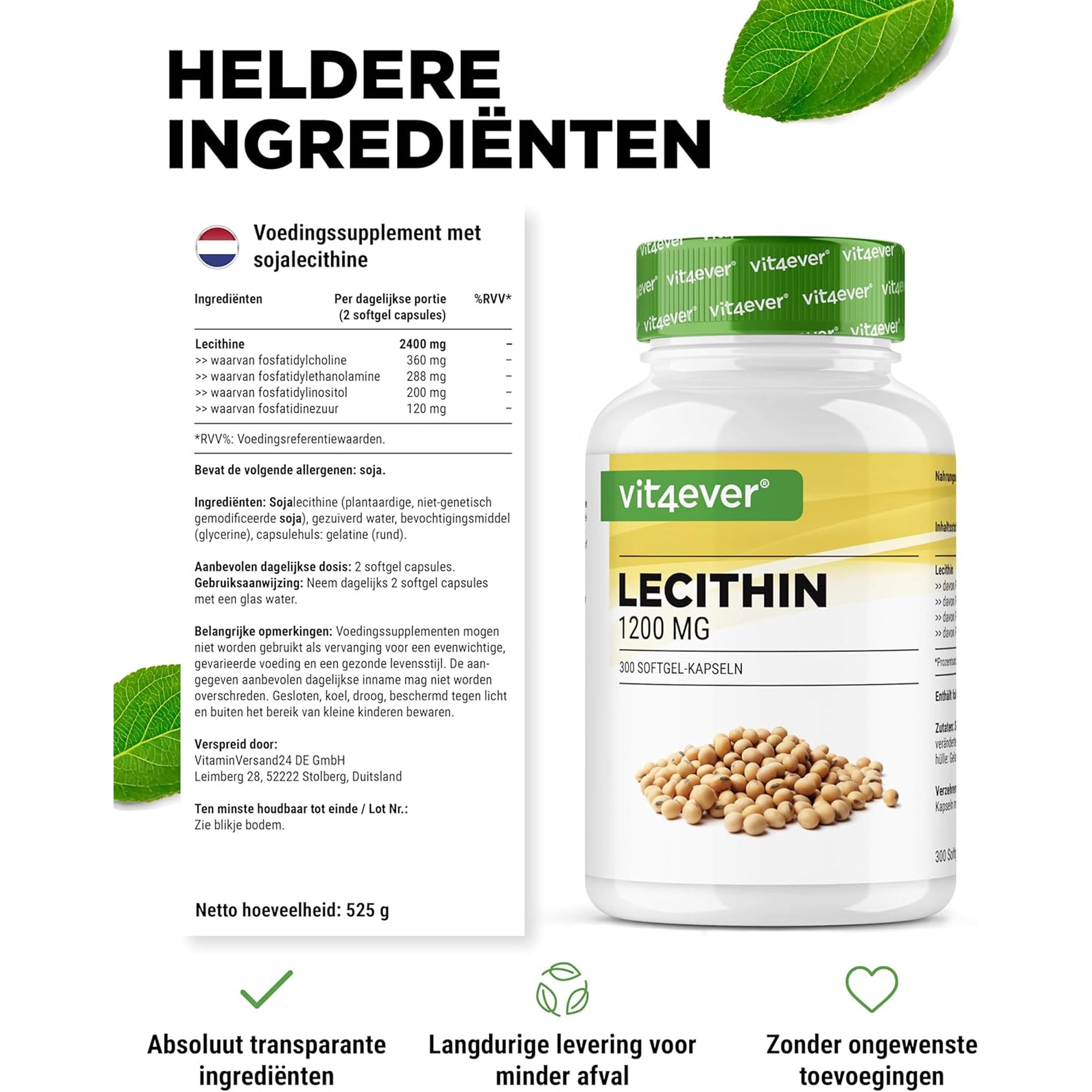 Lecithine 1200 mg - 300 softgel capsules