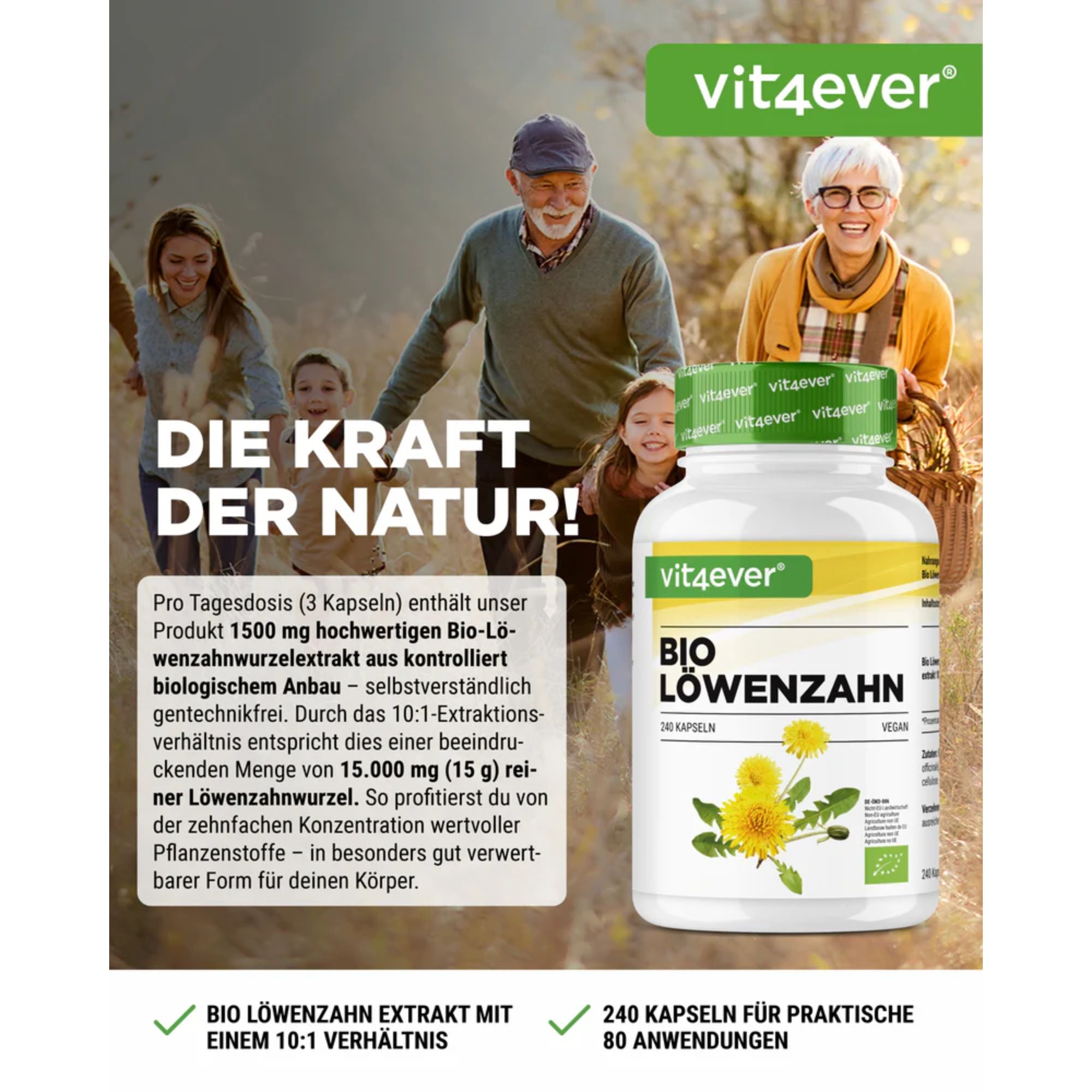 Bio Paardebloem Wortel Extract 10:1 | Vit4ever