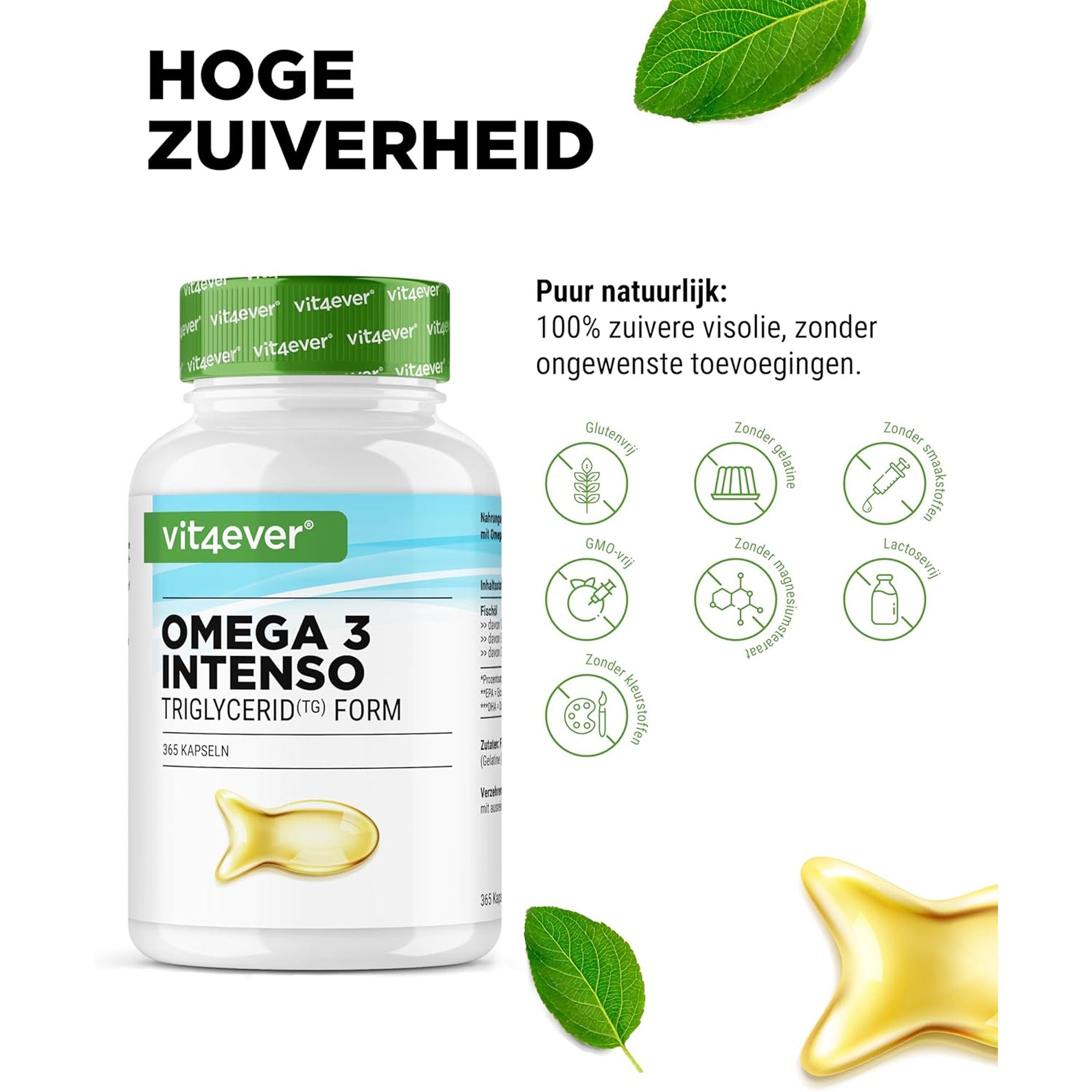 Fischöl | Omega 3 Intenso | Triglyceridform | 1000 mg | Vit4ever