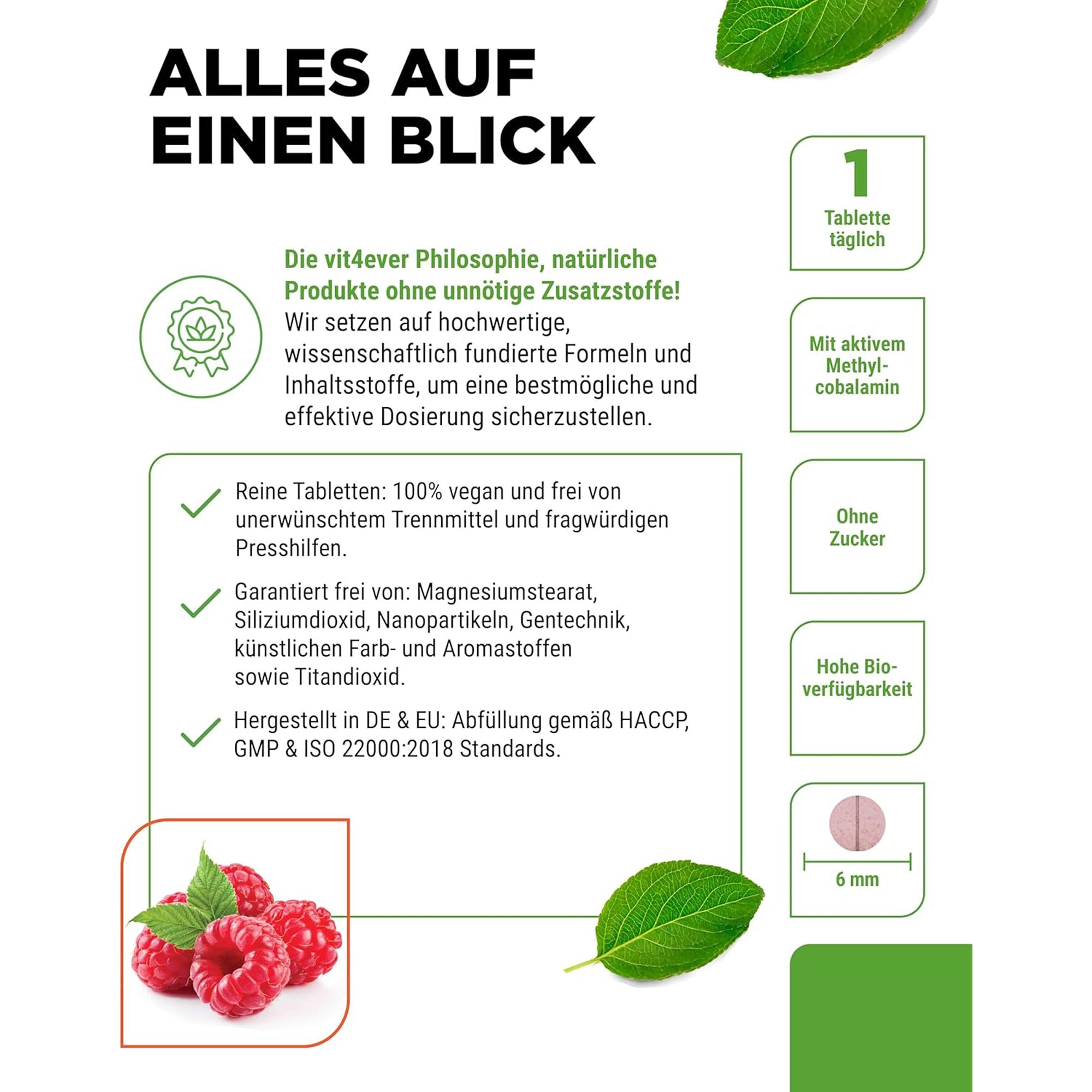 Vitamine B12 500 µg (Methylcobalamine) | 365 zuigtabletten | Vit4ever