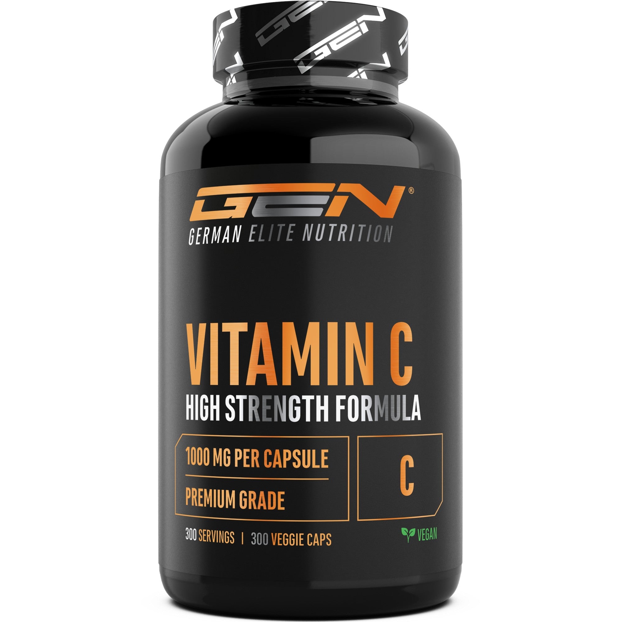 German Elite Nutrition Vitamine C 1000mg pot met 300 capsules L-ascorbinezuur