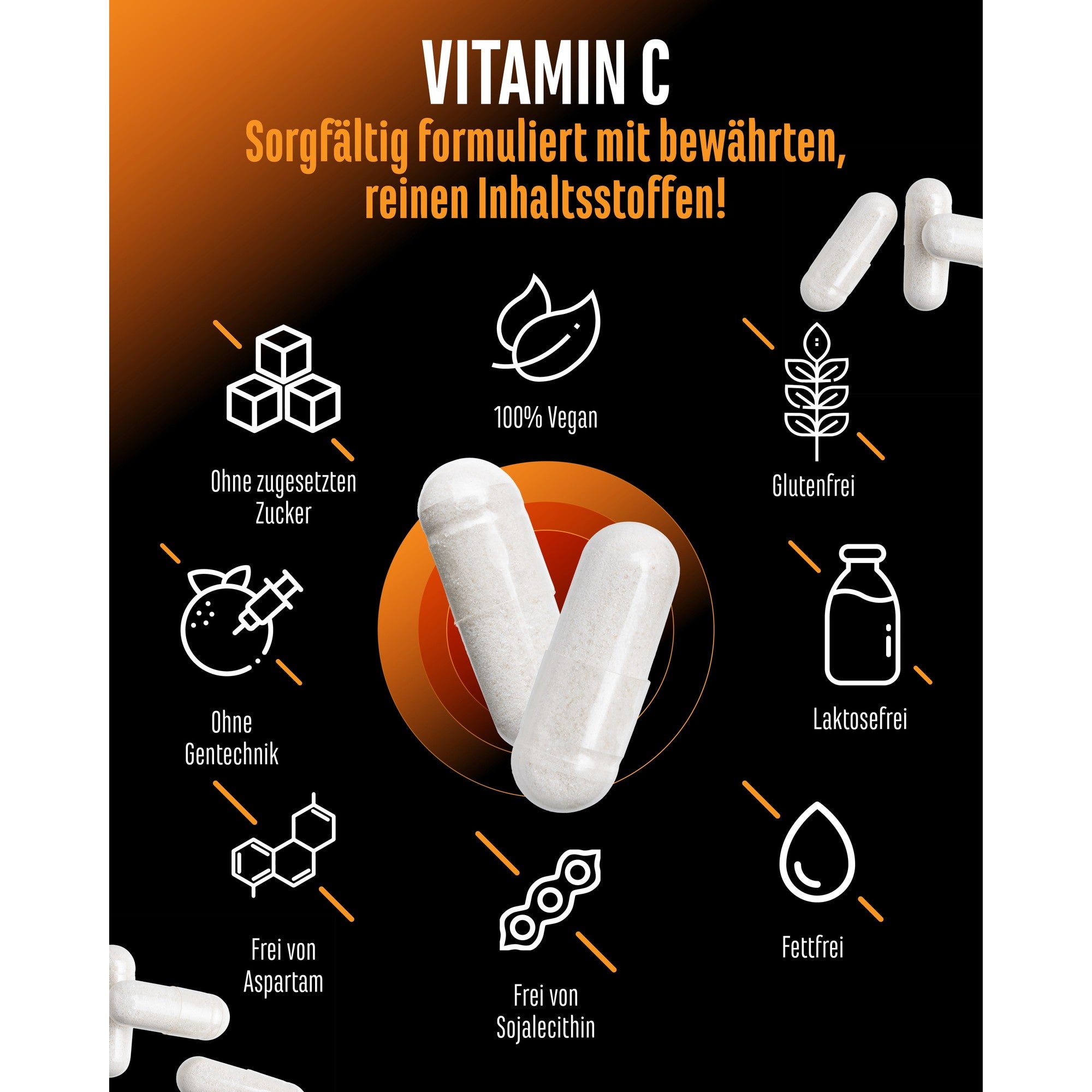 Pot Vitamine C 1000mg met 300 capsules voor 300 dagen, 1 capsule per dag