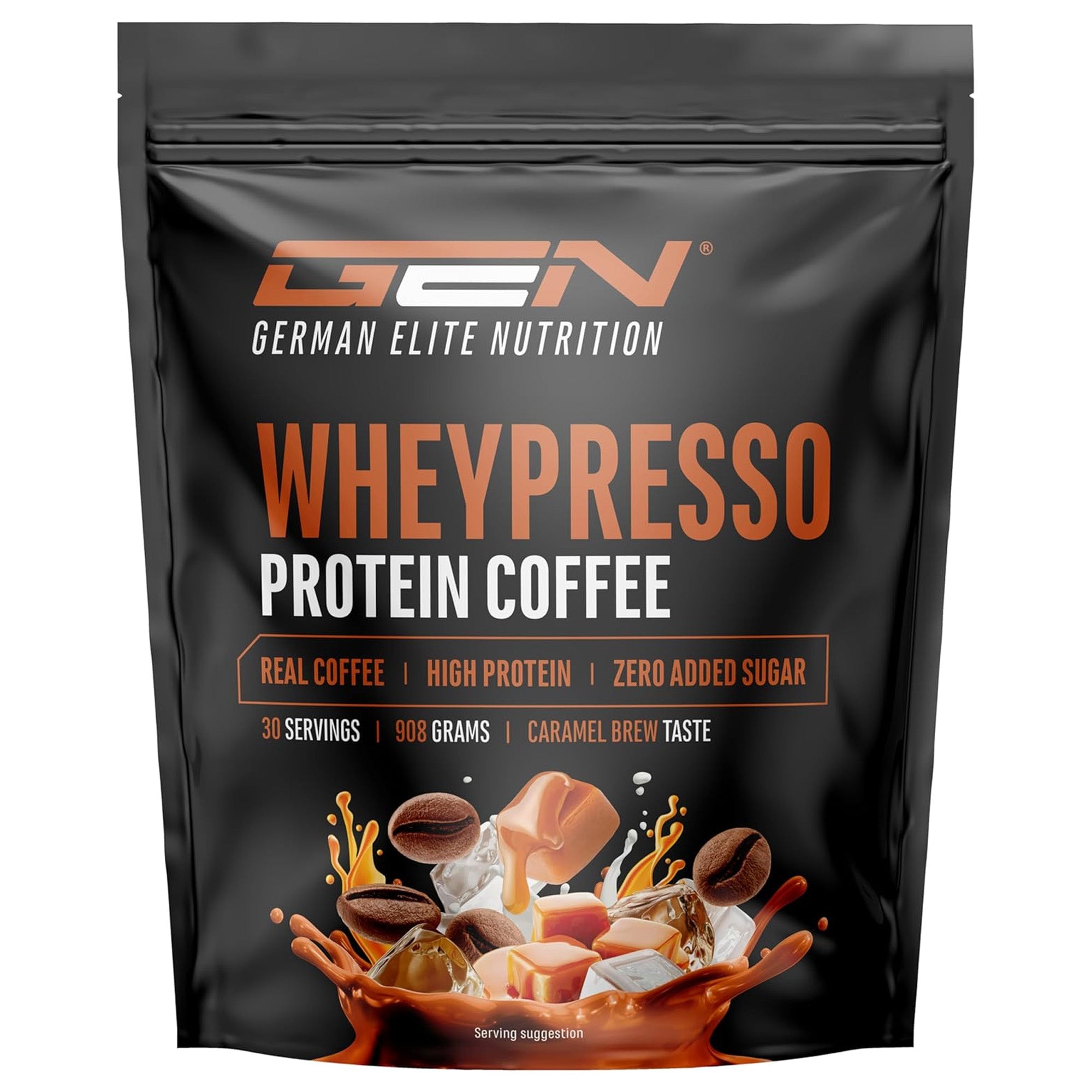German Elite Nutrition Wheypresso Protein Coffee Karamel 908 g - sportsupplement | kopen in Nederland en België