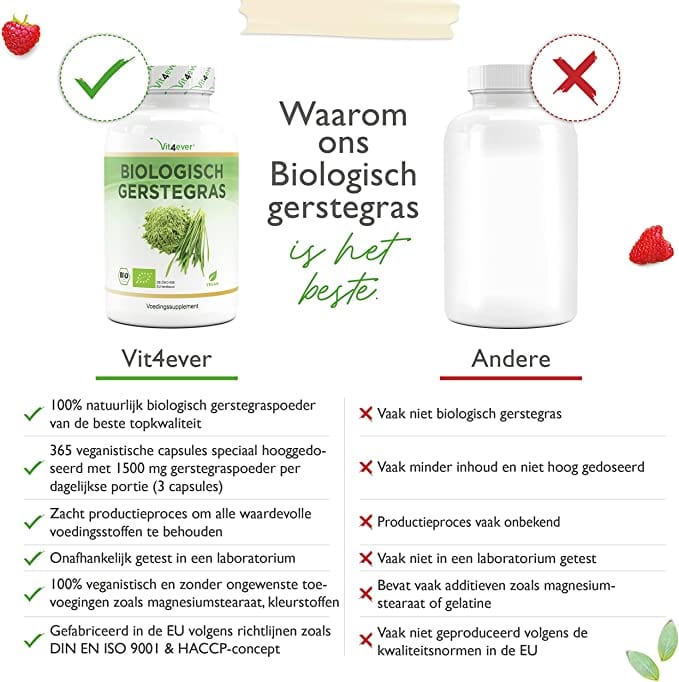 Biologisch gerstegras | 365 Capsules | Vit4ever